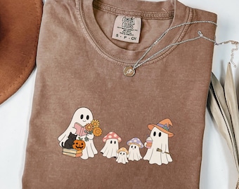 Camiseta de Halloween para maestro, colores cómodos, camisetas de maestro espeluznantes, regalo de Halloween para maestro, camiseta de maestro fantasma, camiseta de maestro de otoño