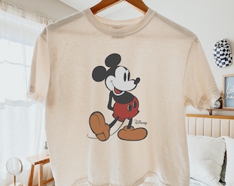 Camiseta holgada Comfort Colors con estampado retro de Mickey Mouse, camiseta corta Comfort Colors de Mickey Mouse, camiseta corta Disney, camiseta Disney para mujer