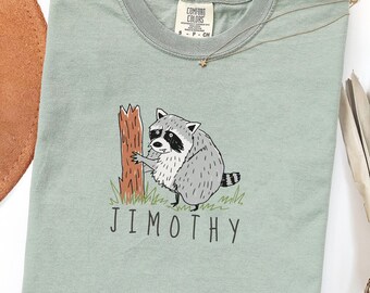 Comfort Colors® Jimothy Raccoon Viral Shirt, Short King Jimothy Tee. Cute Trash Panda Shirt, Famous Seattle Raccoon Shirt
