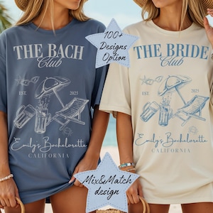 The Bach Club Shirt, Customized Name Bachelorette Comfort Colors Shirts, Luxury Wedding Party Tee, Personalized Bridal Cocktail Shirts