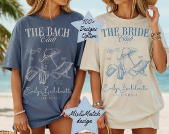 The Bach Club Shirt, Customized Name Bachelorette Comfort Colors Shirts, Luxury Wedding Party Tee, Personalized Bridal Cocktail Shirts