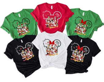 Chemise de Noël Disney personnalisée, chemise de Noël Disney 2025 personnalisée, chemise de Noël Disney famille assortie, voyage Disney Noël 2026