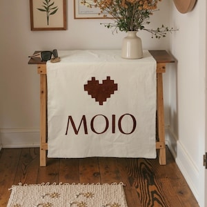 Custom Embroidered  Table runner with business Logo, Custom Canvas banenr for events, Farmers Market tent Banner , Booth sign