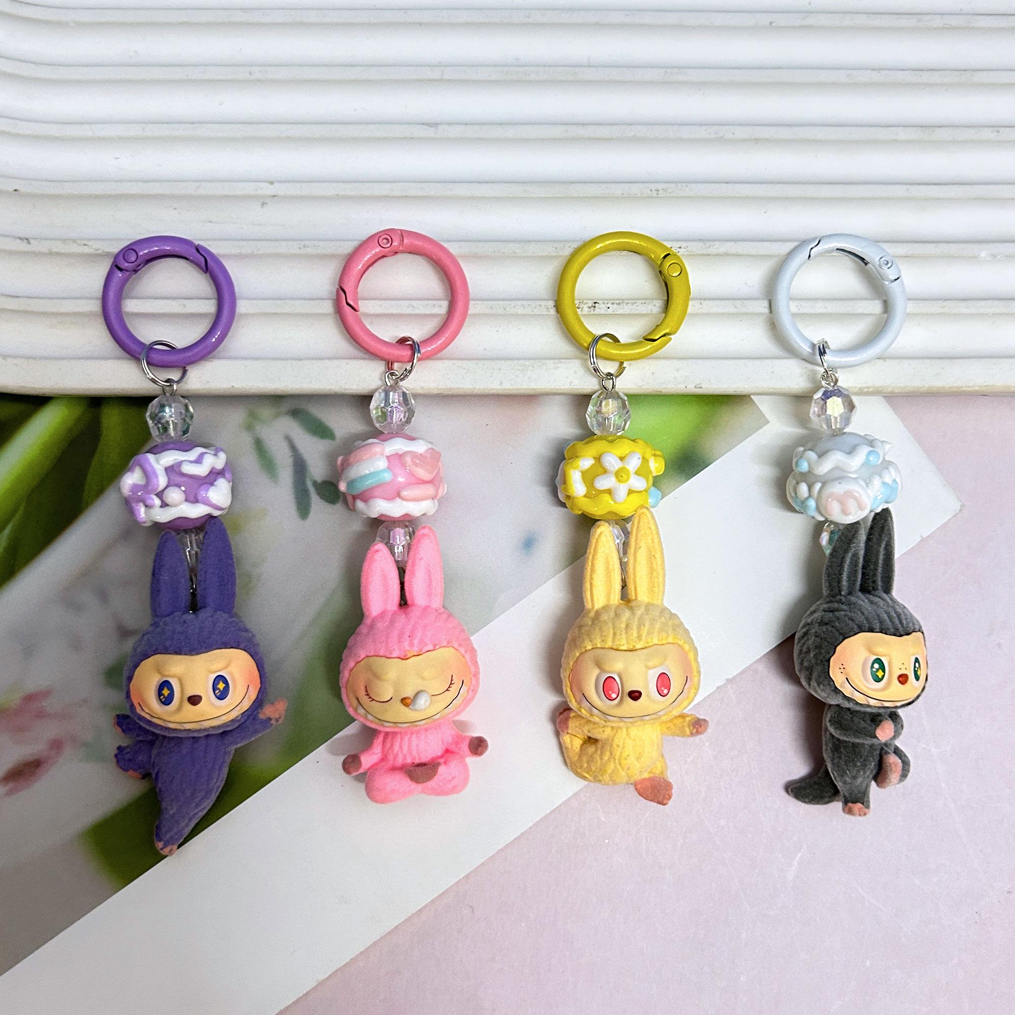 miniラブブキーホルダー ブルー×4、イエロー×4、ピンク×4、パープル×2 Labubu mini keychain - Etsy 日本