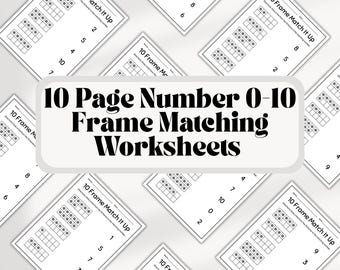 Number Frame Matching Worksheets: Math Activities for Kids (PDF Download)