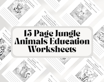 15-Page Jungle Animal Coloring & Story Book for Kids | Printable Educational Activity