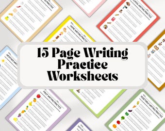15-Page Writing Practice Tracing Worksheets | Handwriting Sentences for Kids | Printable Preschool & 1st Grade Activity