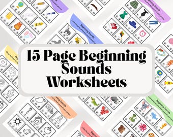 15-Page Beginning Sounds Worksheets | Printable Phonics Practice for PreK & Kindergarten