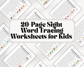 Sight Word Tracing Worksheets: Read & Trace Sentences (Digital Download)