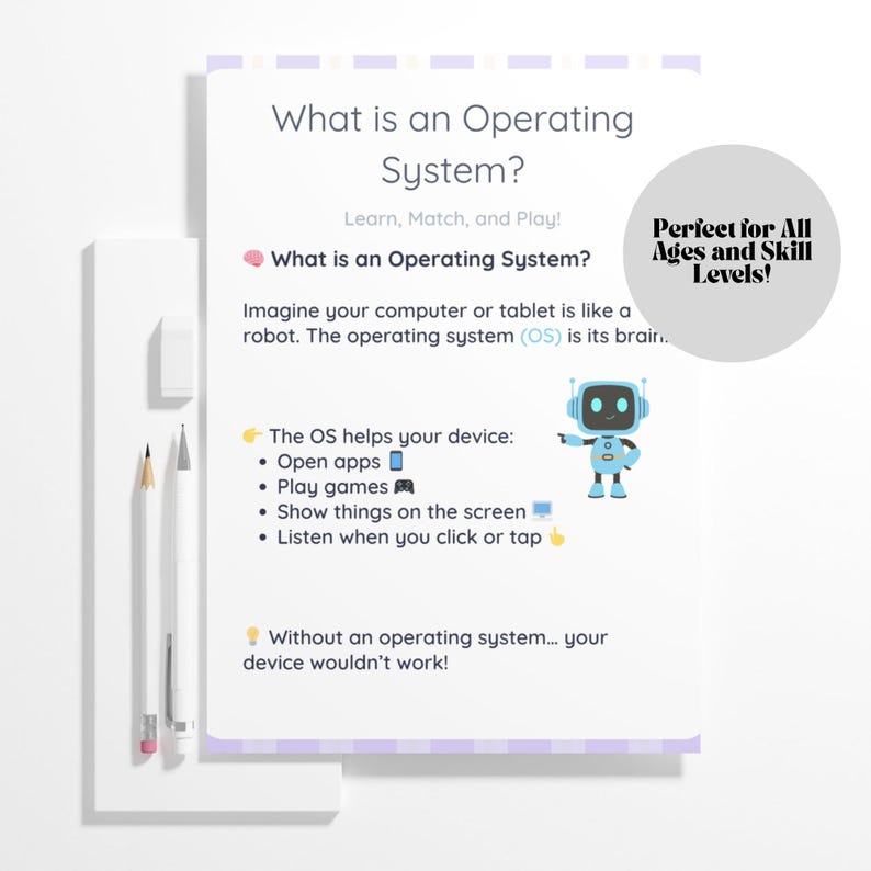 Operating Systems Worksheet for Kids | Computer Science Printable ...