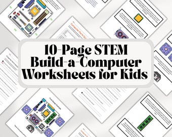 Build-a-Computer STEM Arbeitsblätter: Ausschneiden & Einfügen (PDF Download)