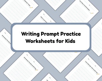 Writing Prompts for Kids Printable 30 Page Writing Journal Preschool & Kindergarten Writing Practice Handwriting Worksheets Early Learning