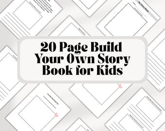 20-Page Build Your Own Story Book for Kids | Guided Writing Prompts | Creative Printable Activity