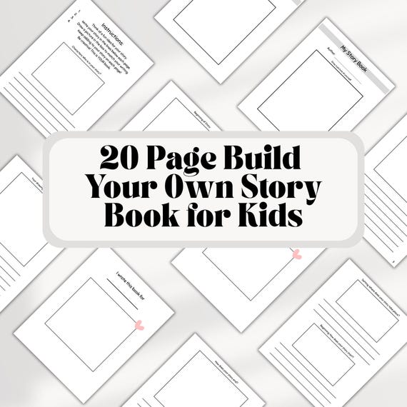 20-Page Build Your Own Story Book for Kids | Guided Writing Prompts | Creative Printable Activity