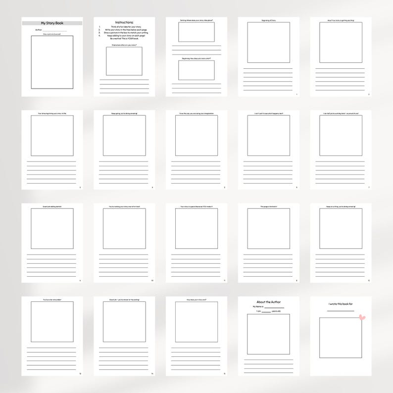 May include: A white, spiral-bound "My Story Book" with lined pages and prompts for writing and drawing. The book includes instructions and prompts such as "Beginning my story with..." and "About the Author."