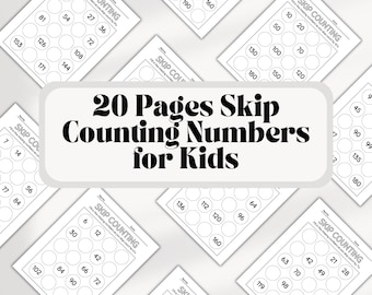 Skip Counting Worksheets: Math Practice for Kids - PDF Digital Print