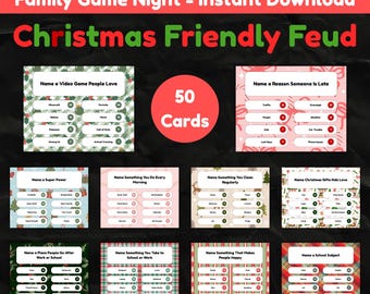 Christmas Friendly Feud | Printable Christmas Game | Holiday Party Game for Kids & Adults | Christmas Trivia | Classroom Family Game