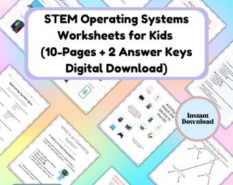 Operating Systems Worksheet for Kids | Computer Science Printable | STEM Learning Activity | Windows Mac Linux Lesson | Digital Download PDF