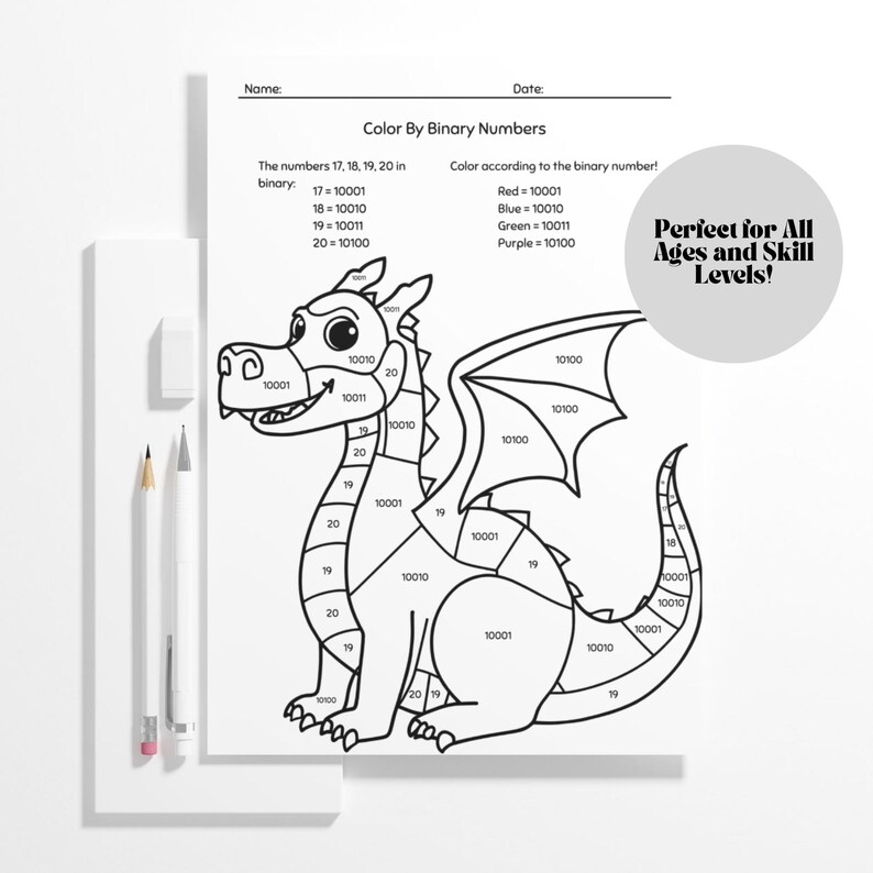 Color-by-binary Worksheets | Fun STEM Coding Activity (digital Download ...