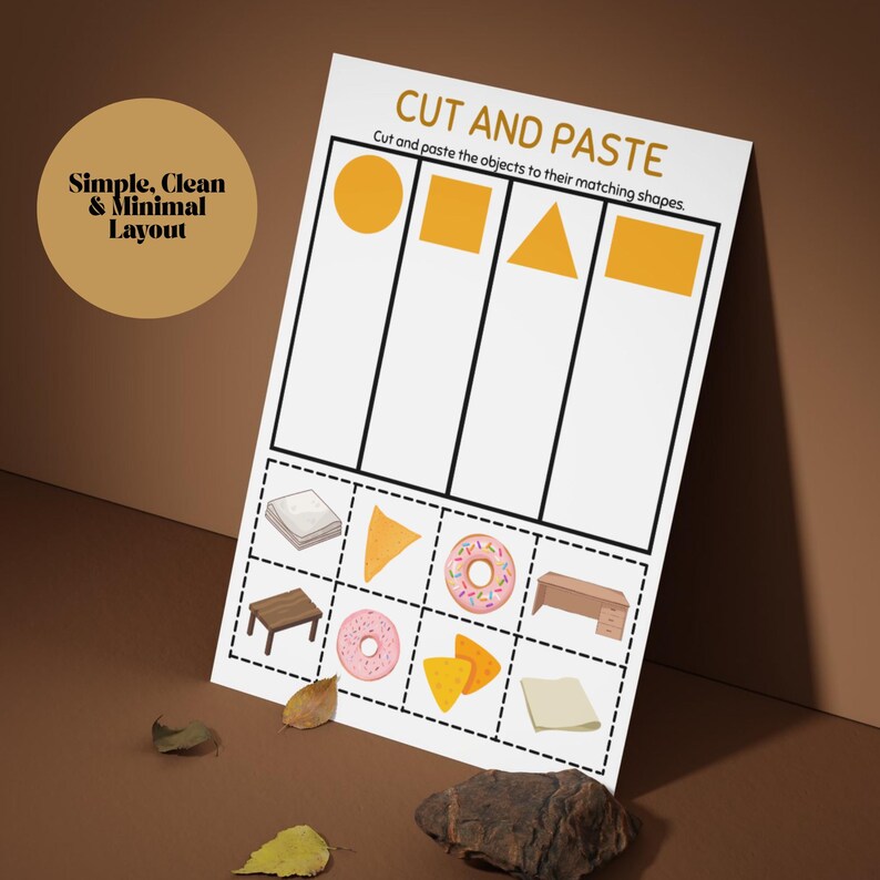 Shapes Cut & Paste Worksheets: Preschool Learning Activities (PDF) - Etsy
