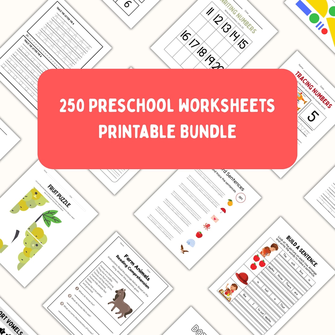 Preschool Learning Bundle: 250+ Printable Toddler Activities (PDF ...