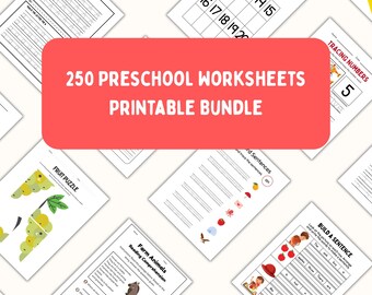 Preschool Learning Bundle: 250+ Printable Toddler Activities (PDF Download)