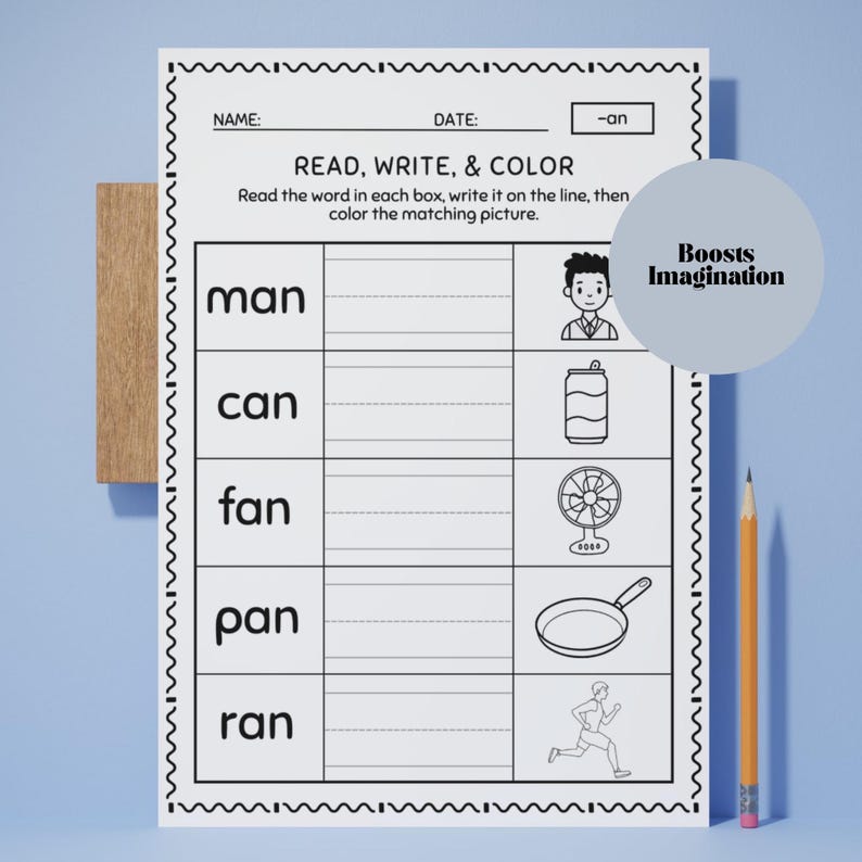 20-page Read Write & Color Worksheets | Short Vowel Word Families ...
