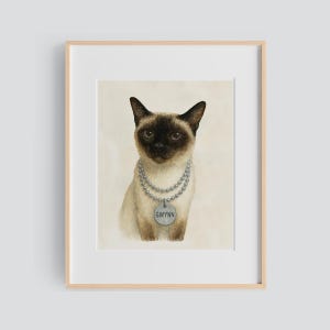 Retrato de mascota en acuarela personalizado, regalo conmemorativo por la pérdida de un gato, pintado a partir de una foto, arte mural en acuarela, descarga digital IMPRIMIBLE