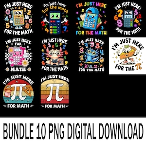 Ik ben hier voor de wiskunde PNG, grappige rekenmachine clipart, wiskundeliefhebber leraar sublimatieontwerp, digitale download