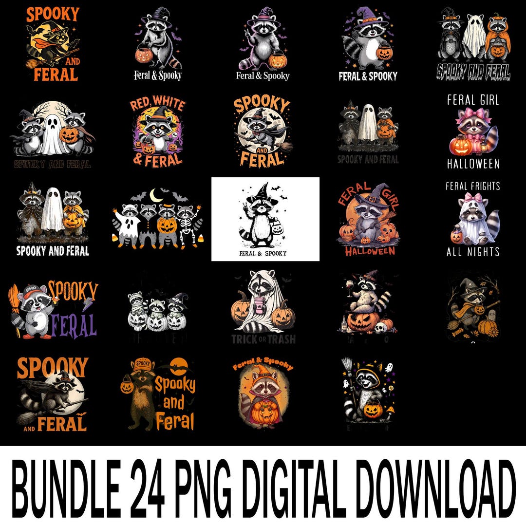 Feral and Spooky Raccoon PNG, Funny Halloween Clipart With Witch Hat ...