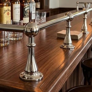 ニッケルポリッシュギャラリーレール（バーシェルフ用） - 傾斜レール
