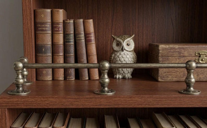 Brass Antique Gallery Rail for Shelves / Bookcase - Etsy