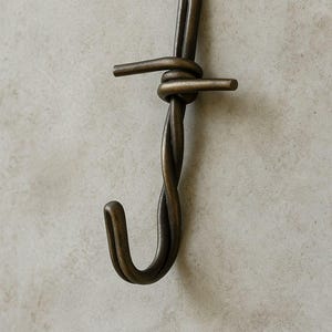 Hand forged antique wrought iron hook