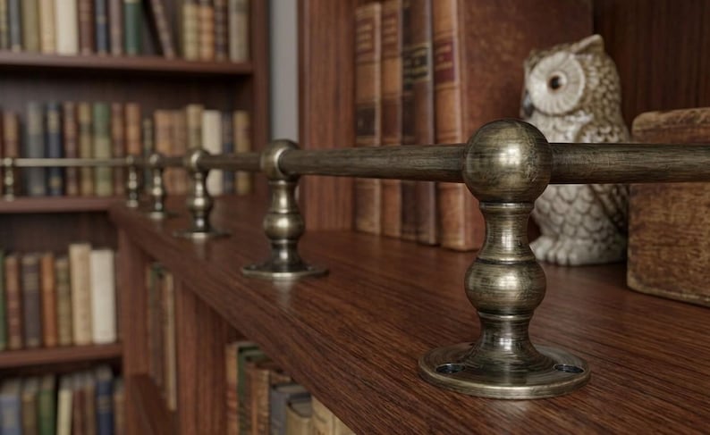 Brass Antique Gallery Rail for Shelves / Bookcase - Etsy