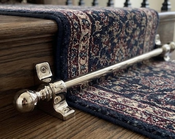 Polished Nickle Brass Stair Rods , Carpet Runner Hardware Set