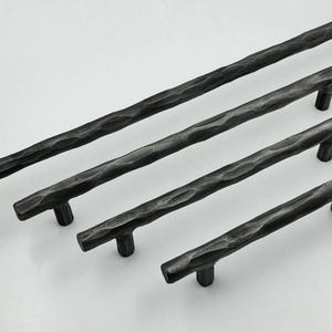 Hand Forged heavy iron hammered cabinet Handle.