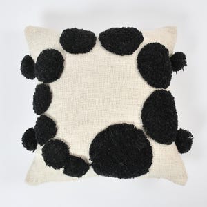 Tufted Throw Pillow, Decorative Cotton Cream textured-Handmade-Handwoven, Tuft Pillow cushion cover, Boho Cover, white pillow case