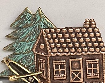 Up North Cabin Pin: Tree with Bike or Canoe - Studio BZ Original