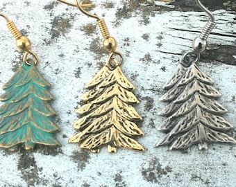 Pine Tree Earrings - Evergreen Trees