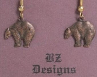 Northwoods Earrings: Choose Bear, Tree, or Cabin - Antique Finish