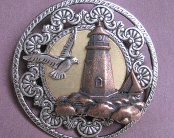 Lighthouse Brooch with Seagull - Your choice of 2 styles - BZ Designs Original