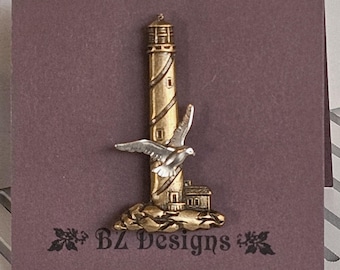 Lighthouse Pin with Seagull - 5 choices - Lighthouse Earrings