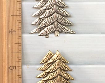 Broche o aretes de pino: acabado antiguo, joyería North Woods