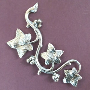 Elegant Ivy Brooch: Antique Silver, Gold, Bronze Vineyard Jewelry