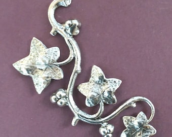 Elegant Ivy Brooch: Antique Silver, Gold, Bronze Vineyard Jewelry