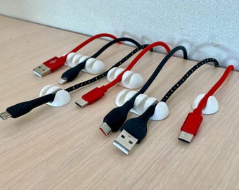 Kabelhouders | Kabelclips | Kabelorganisatie voor oplaadkabels en bureaus | Zelfklevend | Praktisch | Kantoor | Bureau | Thuis