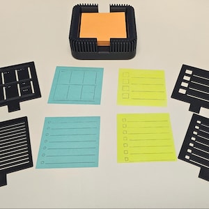 Självhäftande lappar | Post-it-lappar | Schablonset med hållare – Att-göra- och listorganisatör | För strukturerade anteckningar | Planering | Kontor | Hemmakontor