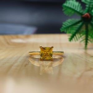 Yellow Citrine Ring Gold, November Birthstone Ring, Handmade Ring, Gemstone Ring, Stacking Ring, Cocktail Ring, Birthday Gift, Dainty Ring