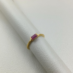 Ruby Ring, Baguette Cut Ruby Ring in 14k Gold, Stackable Ruby Ring, Natural Ruby, July Birthstone Ring, Ring For Women, Dainty Ring