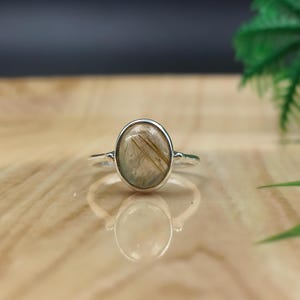 Rutile Ring, Gemstone Ring, Statement Ring, 925 Sterling Silver Jewelry, Stacking Rings, Oval Ring, Ring For Women, Anniversary Gift